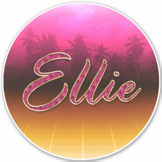 Ellie Vorname Name golden pink Aufkleber Sticker (Vorderseite)