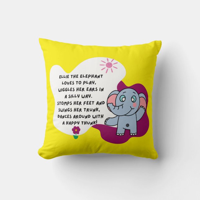 Ellie's Happy Thunk Throw Kissen (Vorderseite)