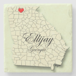 Ellijay, Georgia, Herz-Karten-Untersetzer, Liebe Steinuntersetzer