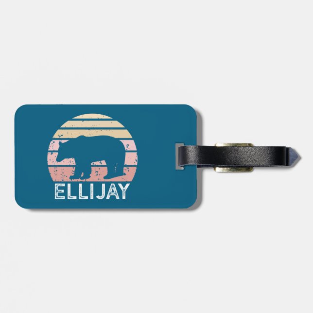 Ellijay Georgia Retro Bär Gepäckanhänger (Rückseite horizontal)