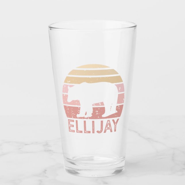 Ellijay Georgia Retro Bär Glas (Vorderseite)