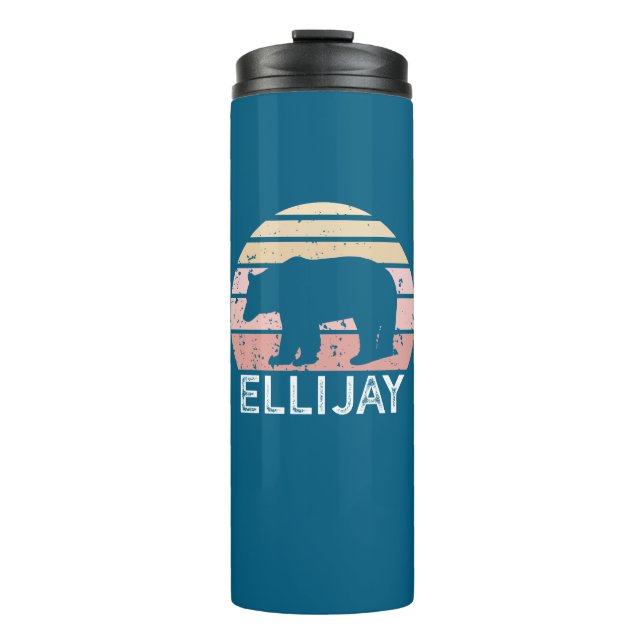 Ellijay Georgia Retro Bär Thermosbecher (Vorderseite)