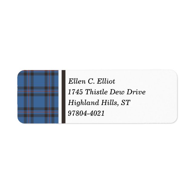Elliot Clan Blue und Brown Scottish Tartan (Vorne)