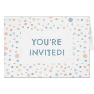 Elliot Confetti Watercolor Dots Birthday Einladung