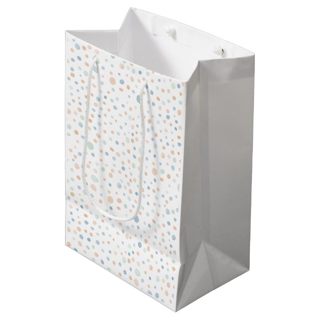 Elliot Confetti Watercolor Dots Geschenktasche Mittlere Geschenktüte (Vorderseite Schrägansicht)