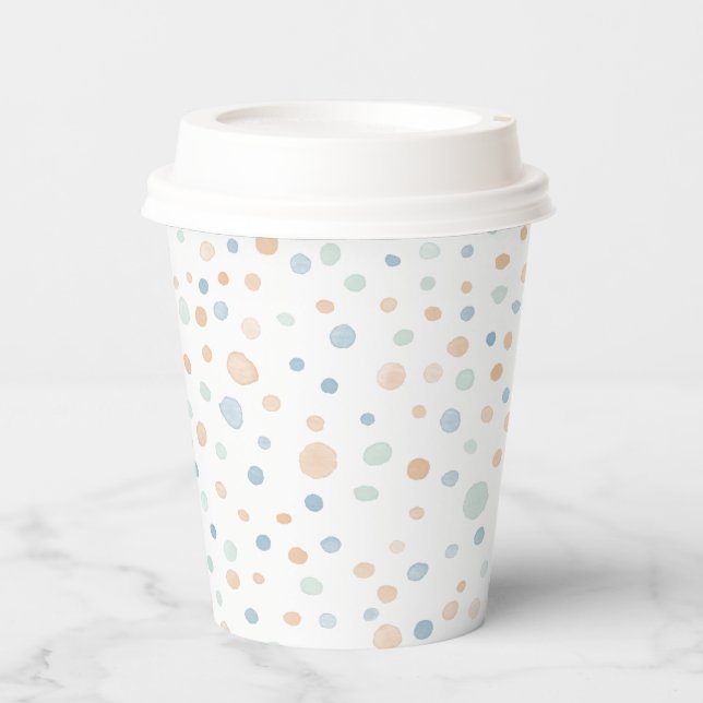 Elliot Confetti Watercolor Dots Paper Cup Pappbecher (Vorderseite)