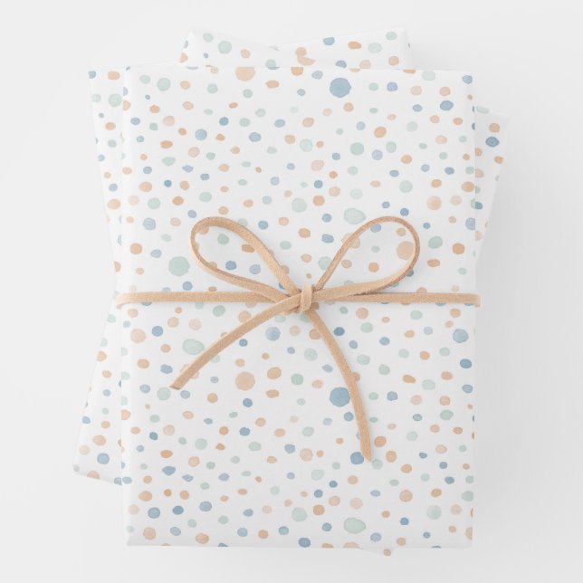 Elliot Confetti Watercolor Dots Wrapping Paper Geschenkpapier Set (Beispiel)