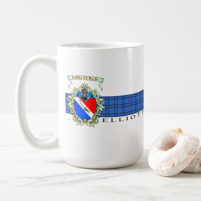 Elliott Crest & Tartan Coffee oder Tee Tasse (Mit Donut)