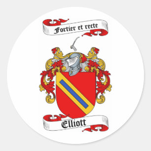 ELLIOTT-FAMILIENWAPPEN - ELLIOTT-WALDBUCH RUNDER AUFKLEBER
