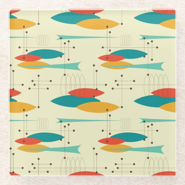 Ellipse-Liniendesign aus dem Mittelalter, undurchs Glasuntersetzer (Vorderseite)