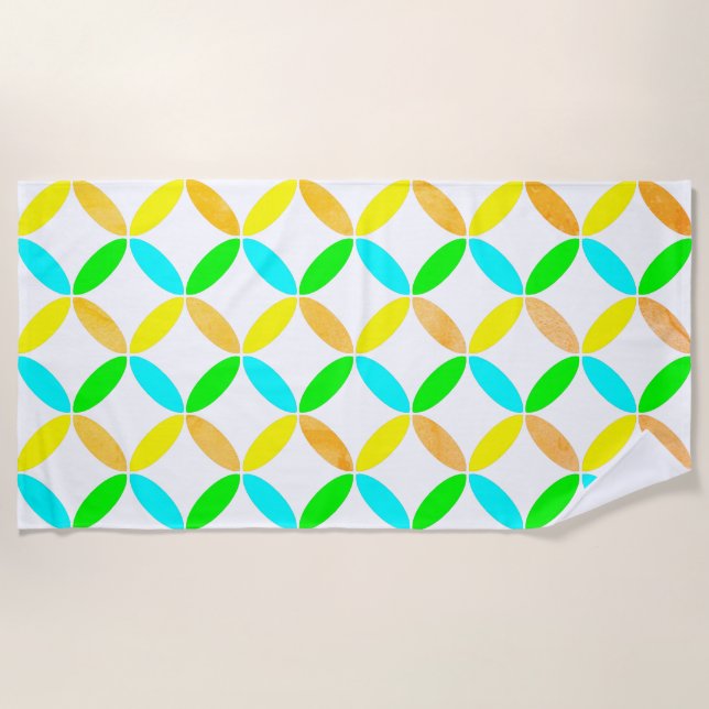 Ellipse Pattern Abstrakt Art Strandtuch (Vorderseite)