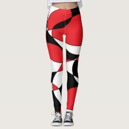 Elliptisch schwarz, weiß und rot leggings