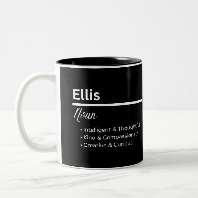 Ellis Boy Name Definition Personalized Mug Zweifarbige Tasse (Links)