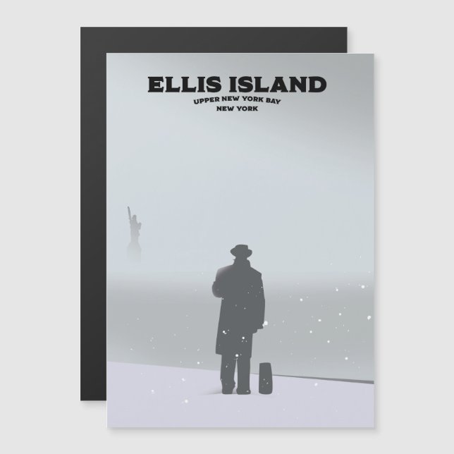 Ellis Island New York NYC Magnetkarte (Vorne/Hinten)