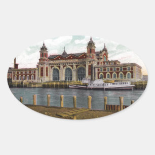 Ellis Island Ovaler Aufkleber