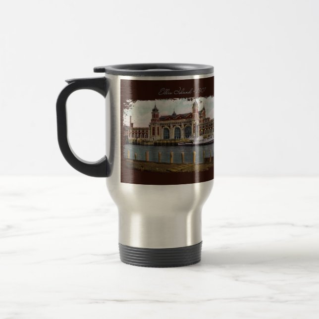 Ellis Island Painted Travel Mug Reisebecher (Links)