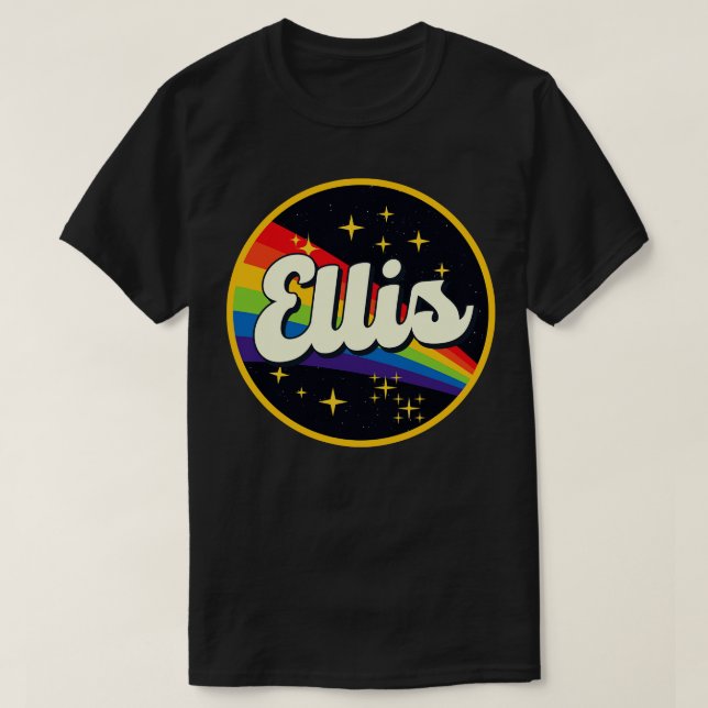Ellis Rainbow in Space Vintag Style T-Shirt (Design vorne)