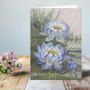 Ellis Rowan Blue Cloud Water Lily Vintage Blume Karte