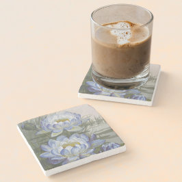 Ellis Rowan Blue Cloud Water Lily Vintage Blume Steinuntersetzer