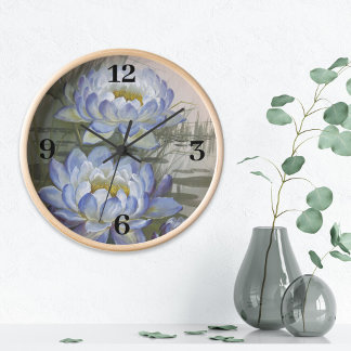 Ellis Rowan Blue Cloud Water Lily Vintage Blume Uhr