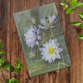 Ellis Rowan Blue White Water Lily Vintage Blume Puzzle