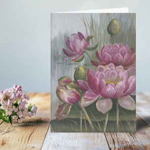 Ellis Rowan Pink Water Lily Vintage Blume Karte
