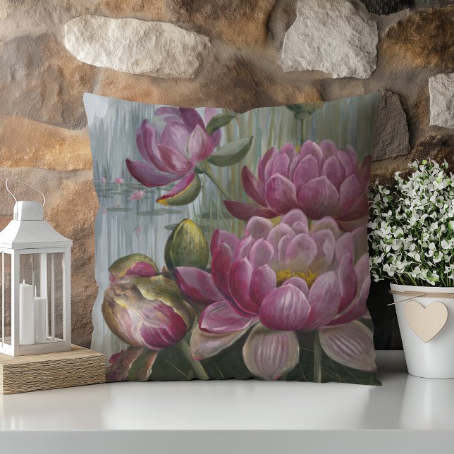 Ellis Rowan Pink Water Lily Vintage Blume Kissen (Von Creator hochgeladen)