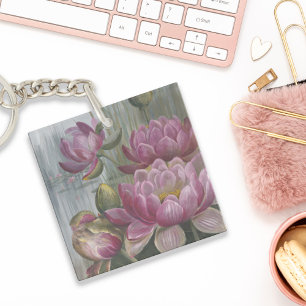 Ellis Rowan Pink Water Lily Vintage Blume Schlüsselanhänger