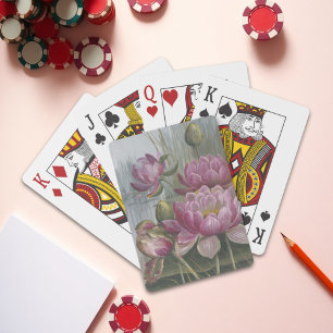 Ellis Rowan Pink Water Lily Vintage Blume Spielkarten