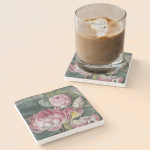 Ellis Rowan Sacred Lotus Water Lily Vintage Blume Steinuntersetzer
