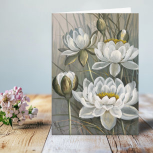 Ellis Rowan White Water Lily Vintage Blume Karte