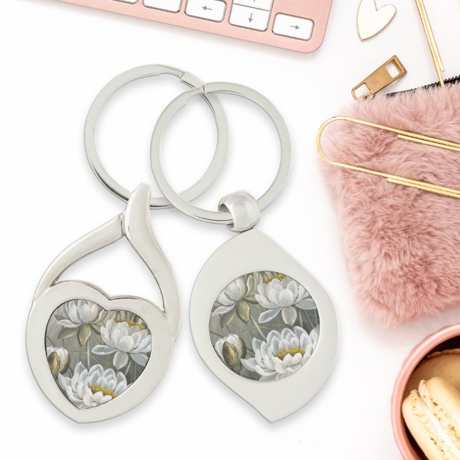 Ellis Rowan White Water Lily Vintage Blume Schlüsselanhänger (Von Creator hochgeladen)