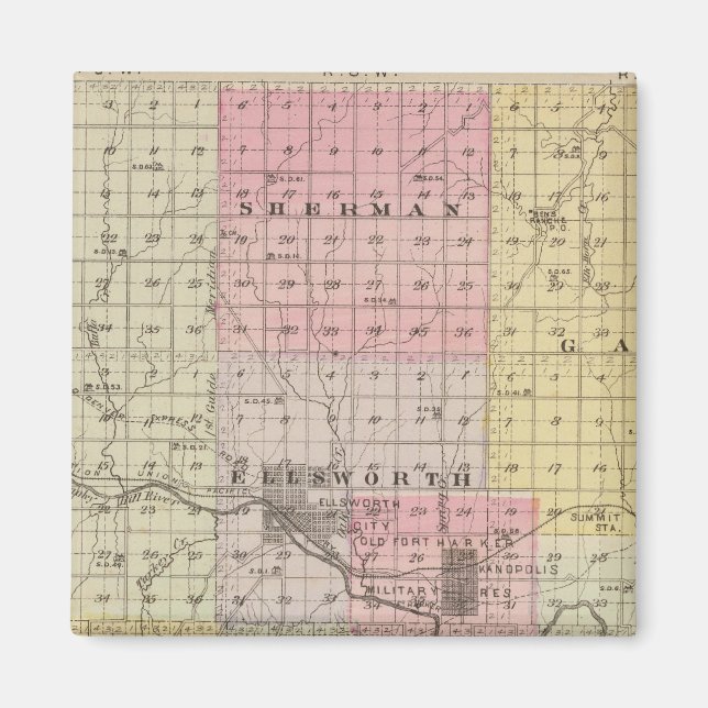 Ellsworth Landkreis, Kansas Magnet (Vorne)