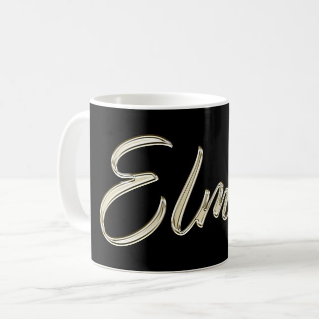 Elmar Name whitegold Tasse Teetasse Kaffeetasse (Vorderseite Links)