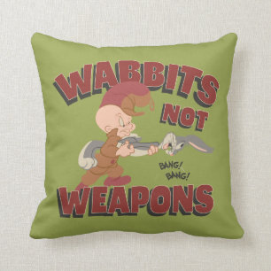 ELMER FUDD™ & BUGS BUNNY™ "Wabbits Not Waffen" Kissen