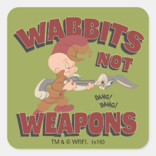 ELMER FUDD™ & BUGS BUNNY™ "Wabbits sind keine Waff Quadratischer Aufkleber