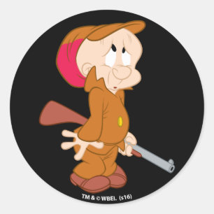 ELMER FUDD™   Erschrockene Pose Runder Aufkleber