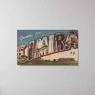 Elmira, New York - große Buchstabe-Szenen 2 Leinwanddruck