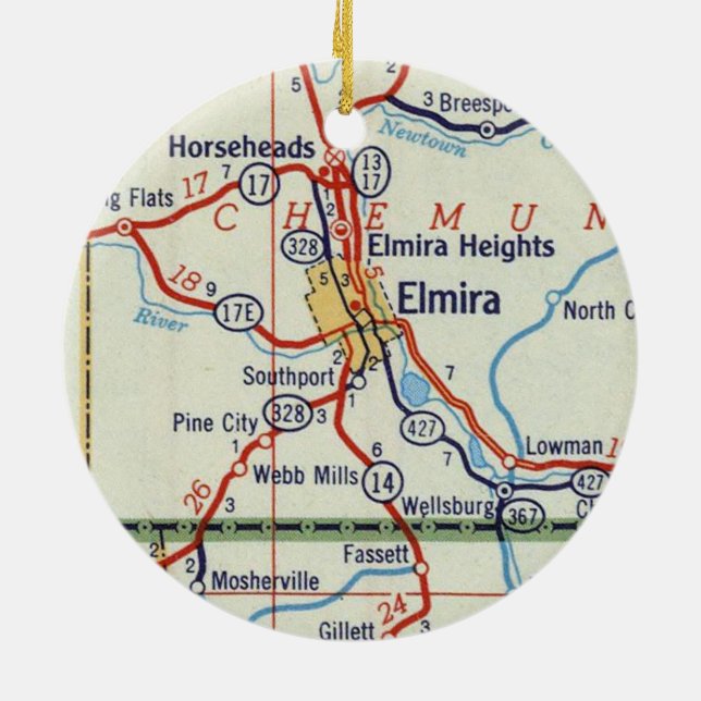 Elmira NY Keramik Ornament (Hinten)