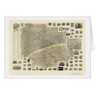 Elmira, NY panoramische Karte - 1901