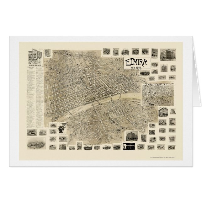 Elmira, NY panoramische Karte - 1901 (Vorderseite (Horizontal))