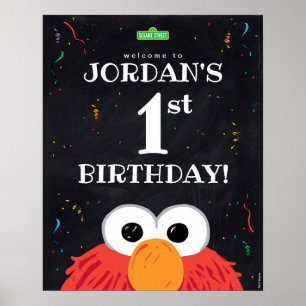 Elmo 1. Geburtstag Begrüßung Poster