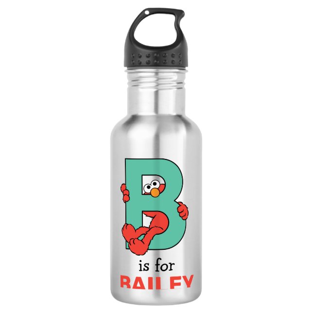 Elmo Alphabet | B Aquamarin Edelstahlflasche (Vorderseite)