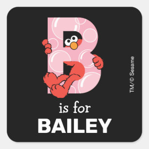 Elmo Alphabet B Blasen Quadratischer Aufkleber