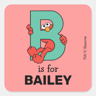Elmo Alphabet B Teal remains the same as it's a Quadratischer Aufkleber