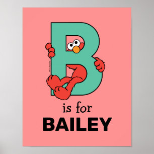 Elmo Alphabet   B Türkis Poster