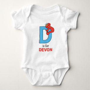 Elmo Alphabet   D Blau Baby Strampler