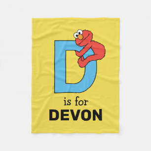 Elmo Alphabet D Blau Fleecedecke