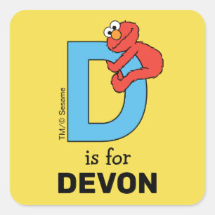 Elmo Alphabet D Blau Quadratischer Aufkleber