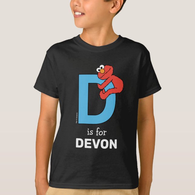Elmo Alphabet | D Blau T-Shirt (Vorderseite)